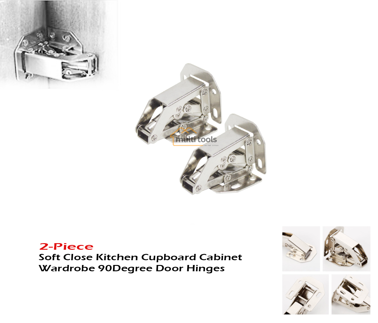 Soft Close Kitchen Cupboard Cabinet Wardrobe 90Degree Door Hinges